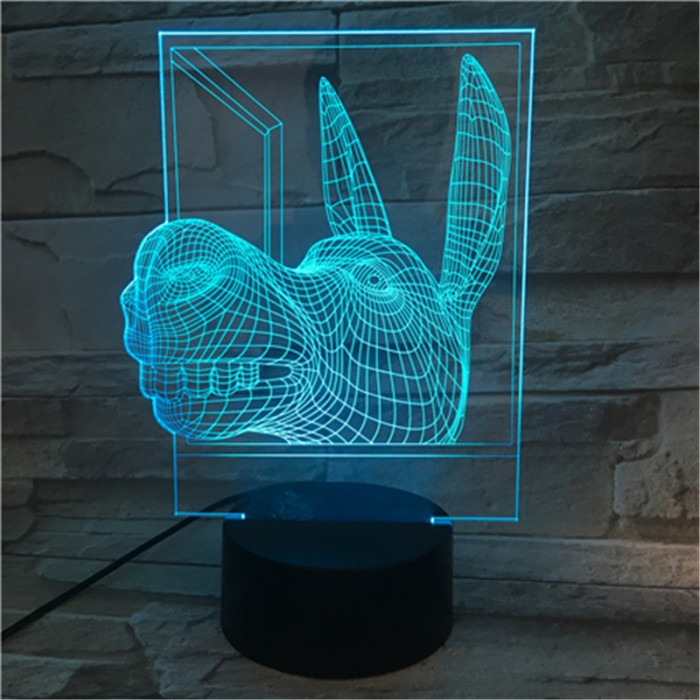 Szamár fej 7 színű 3D led lámpa