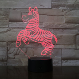 Zebra 7 színű 3D led lámpa