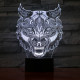 Farkas Fej 7 színű 3D led lámpa