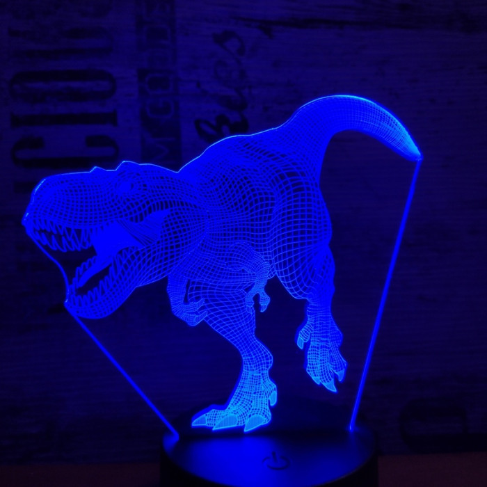 T Rex 7 színű 3D led lámpa