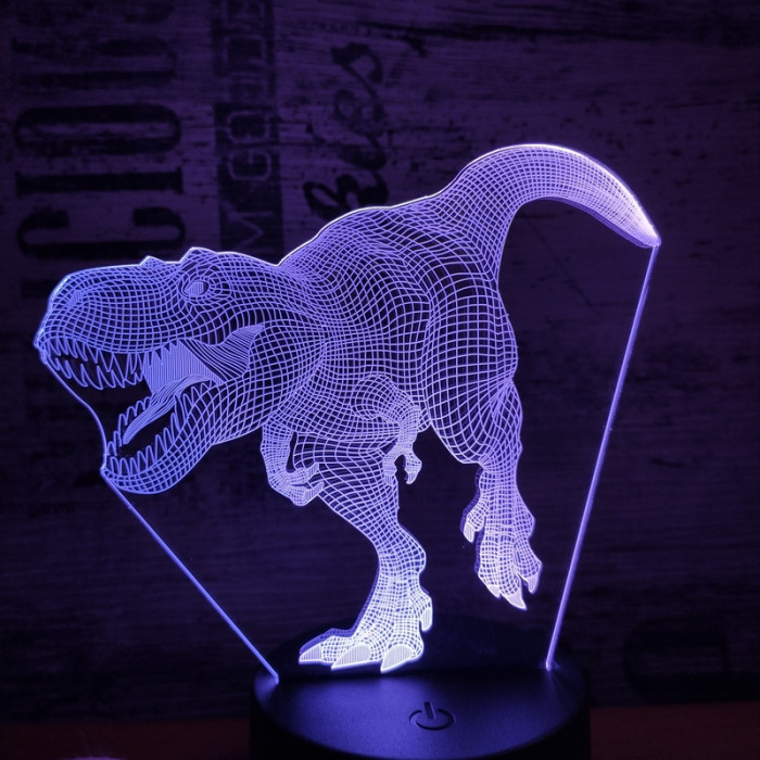 T Rex 7 színű 3D led lámpa