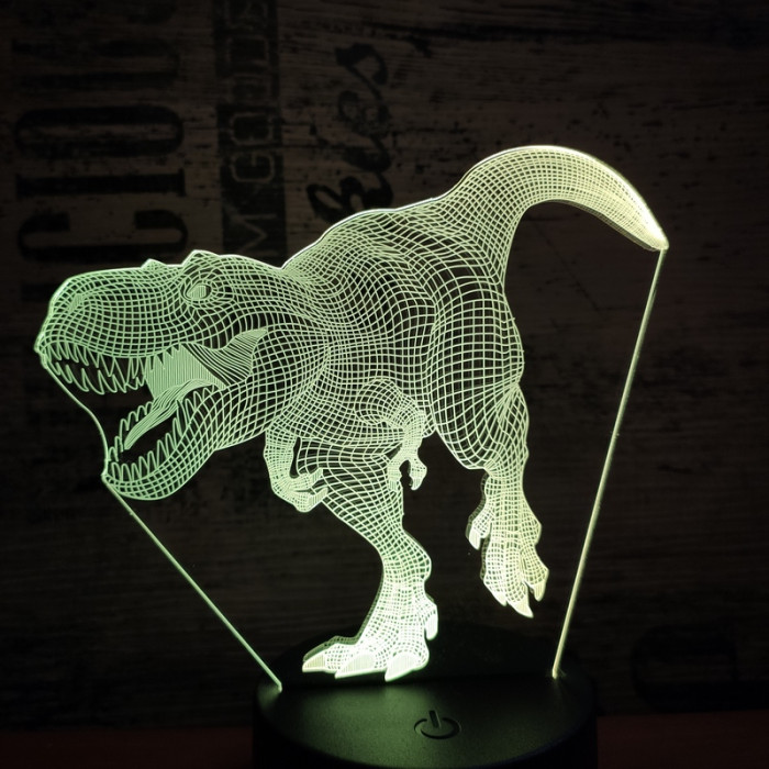 T Rex 7 színű 3D led lámpa