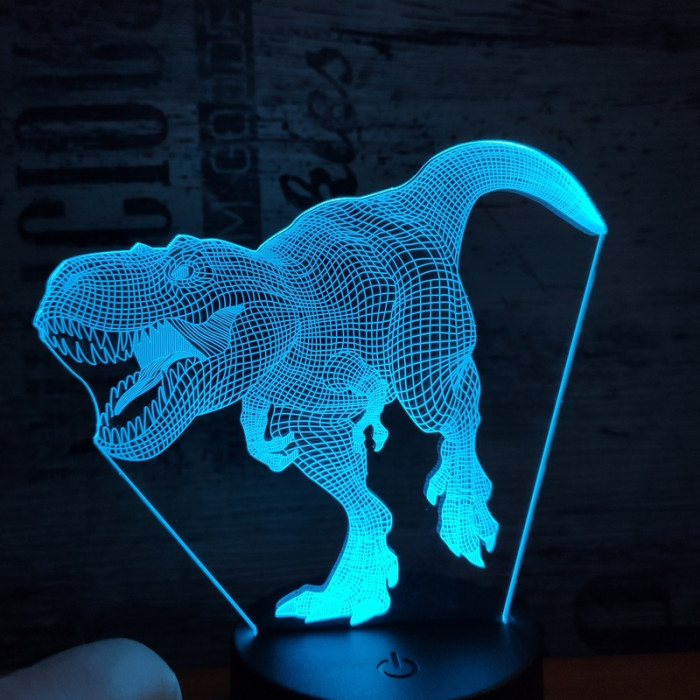 T Rex 7 színű 3D led lámpa