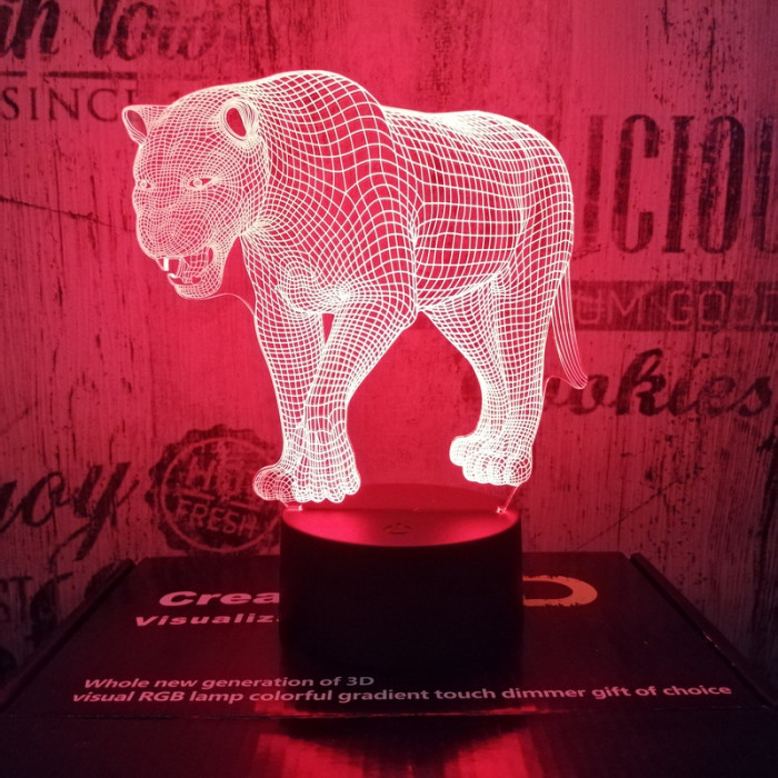 Leopárd 7 színű 3D led lámpa