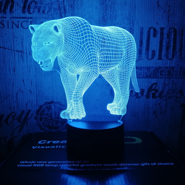 Leopárd 7 színű 3D led lámpa