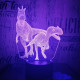 Két dinó raptor 7 színű 3D led lámpa