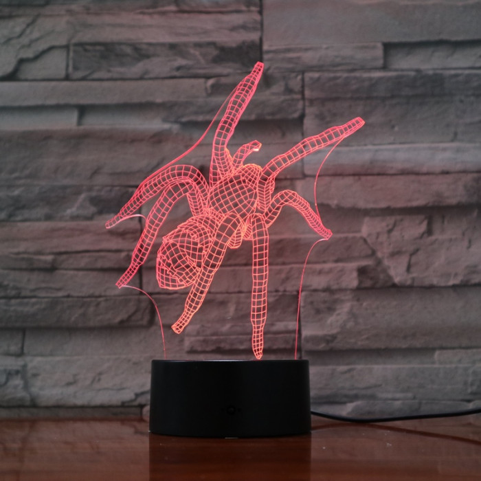 Pók 1  7 színű  3D led lámpa