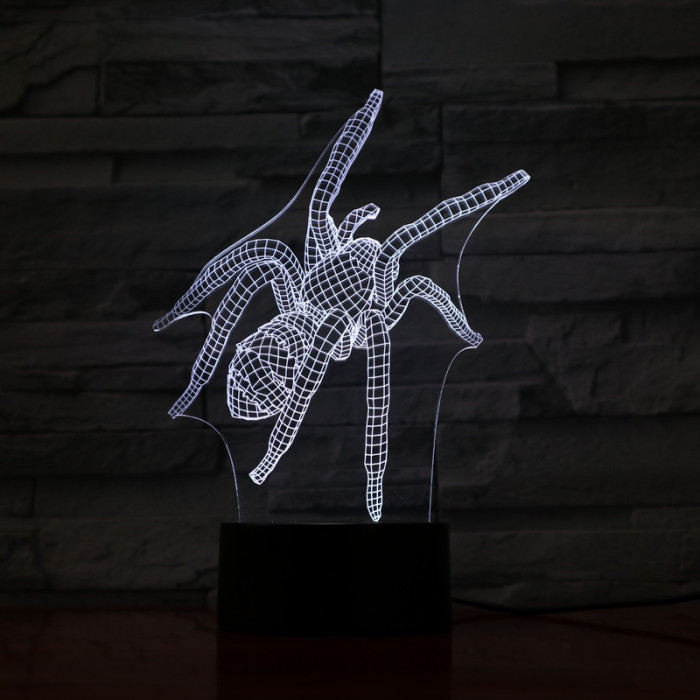 Pók 1  7 színű  3D led lámpa