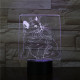 Cica bajszos 3D led lámpa