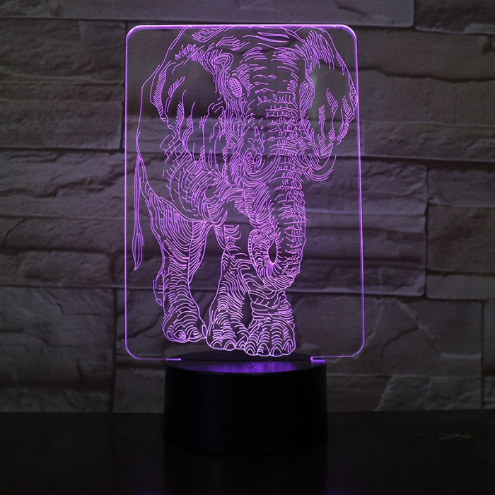Elefánt 7 színű 3D led lámpa