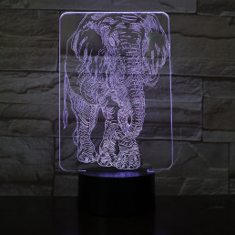 Elefánt 7 színű 3D led lámpa