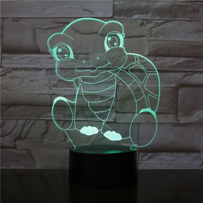 Teknős 7 színű 3D led lámpa