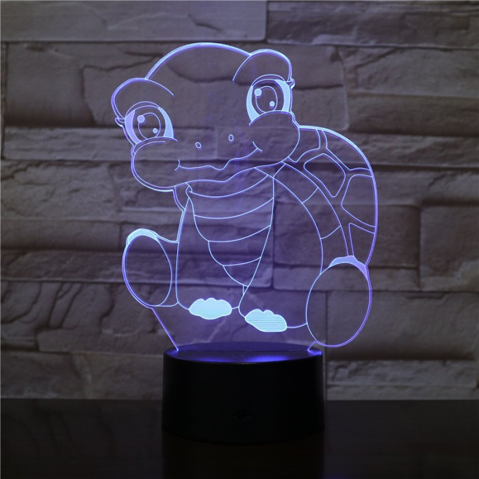 Teknős 7 színű 3D led lámpa