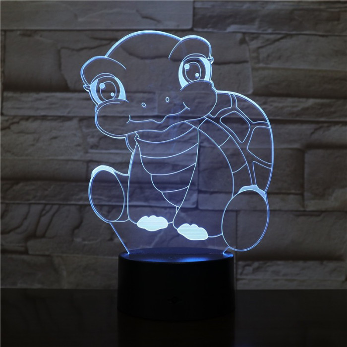 Teknős 7 színű 3D led lámpa