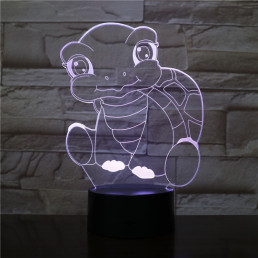 Teknős 7 színű 3D led lámpa