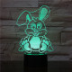Nyuszi  7 színű 3D led lámpa