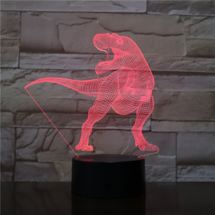 T-Rex 5 7 színű 3D led lámpa