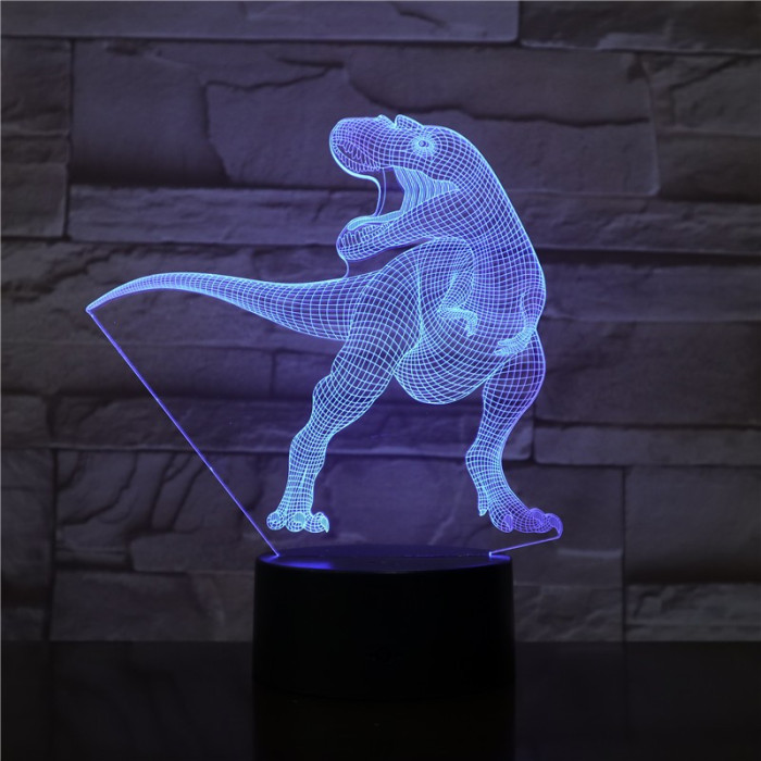 T-Rex 5 7 színű 3D led lámpa