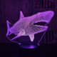 Cápa 2 7 színű 3D led lámpa