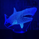 Cápa 2 7 színű 3D led lámpa
