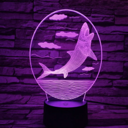 Cápa 7 színű 3D led lámpa