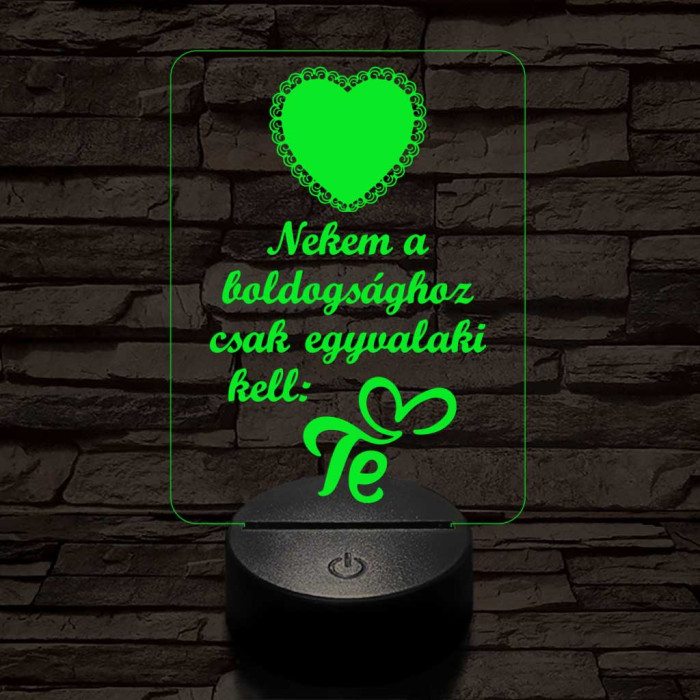 Piros szív  7 színű 3D led lámpa