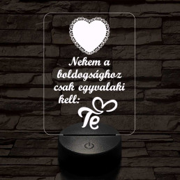 Piros szív  7 színű 3D led lámpa