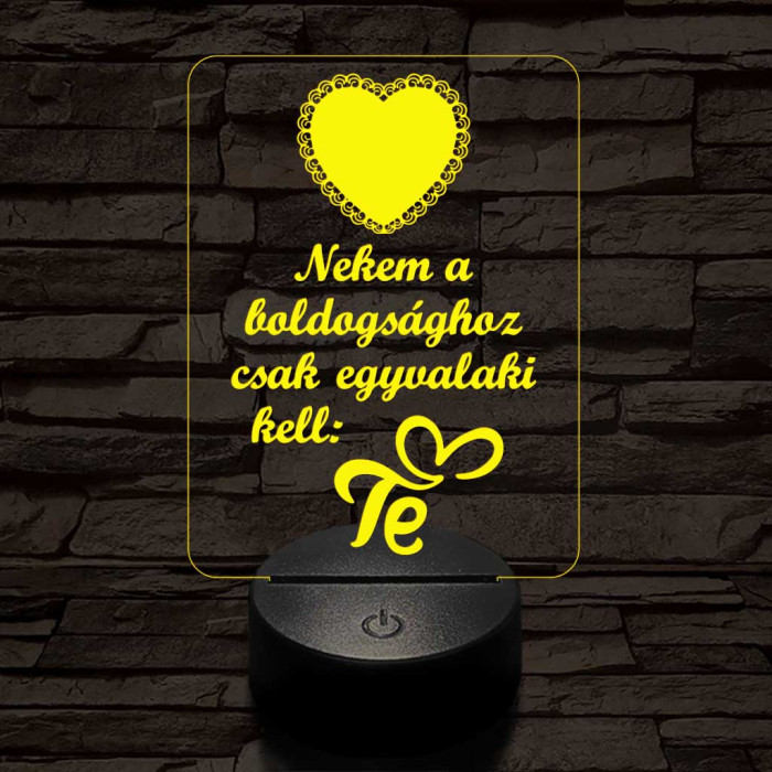 Piros szív  7 színű 3D led lámpa