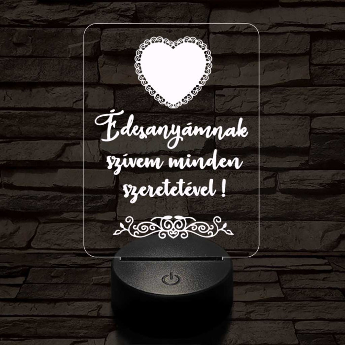 Édesanyámnak 7 színű 3D led lámpa