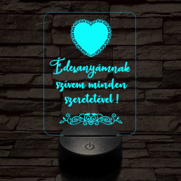Édesanyámnak 7 színű 3D led lámpa