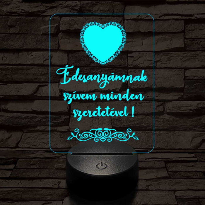 Édesanyámnak 7 színű 3D led lámpa