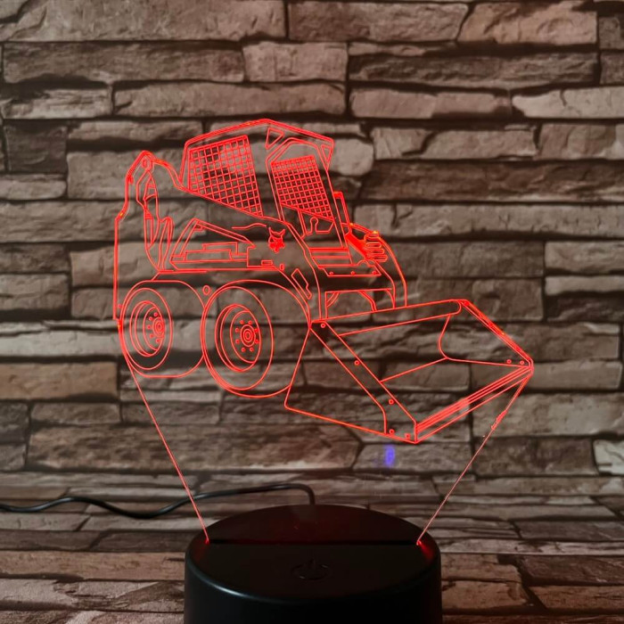 Bobcat markoló 7 színű 3D led lámpa