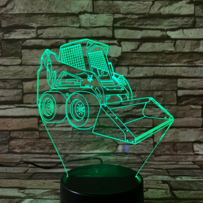 Bobcat markoló 7 színű 3D led lámpa