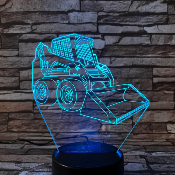 Bobcat markoló 7 színű 3D led lámpa