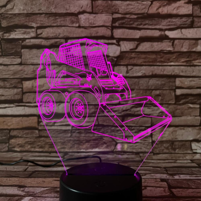Bobcat markoló 7 színű 3D led lámpa