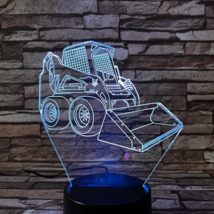 Bobcat markoló 7 színű 3D led lámpa