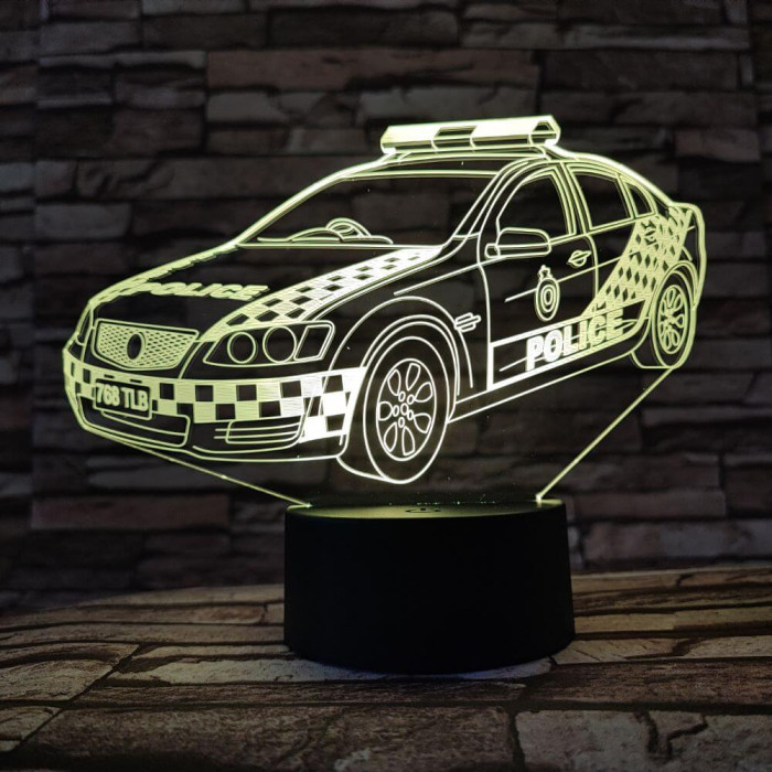 Rendőrautó 3D led lámpa