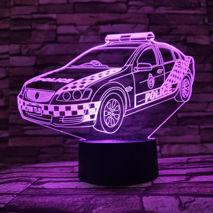 Rendőrautó 3D led lámpa