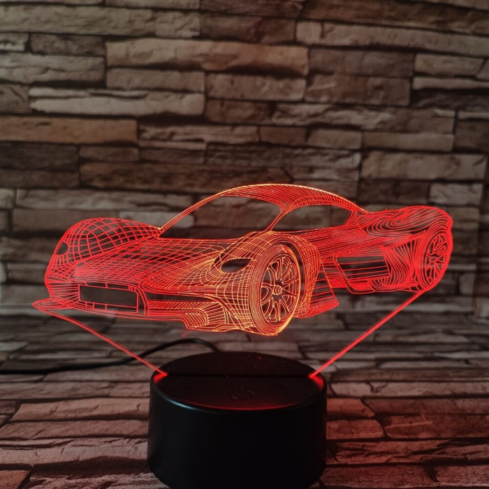 Sport Autó Formula  7 színű 3D led lámpa