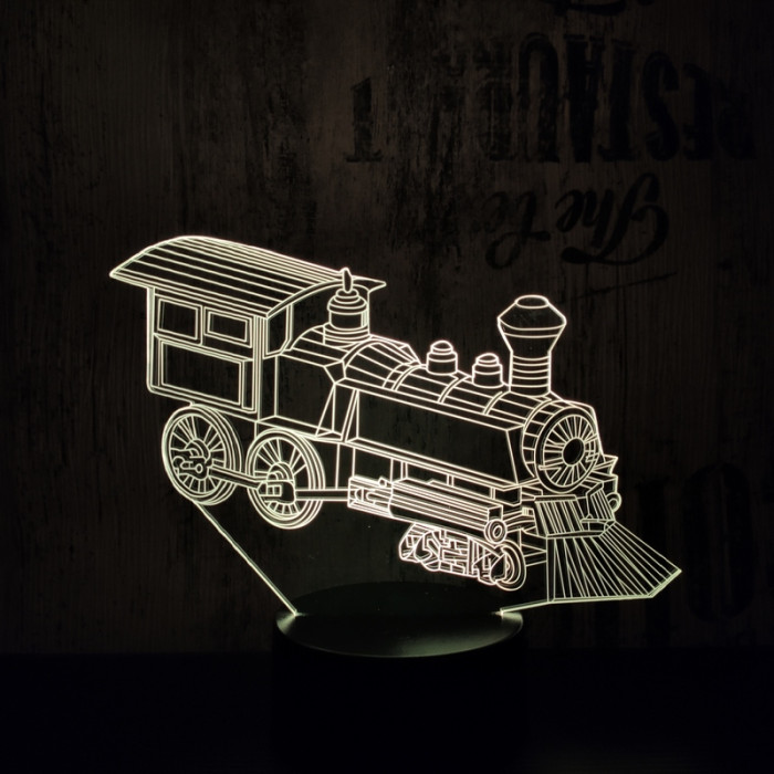 Vonat 2 7 színű 3D led lámpa