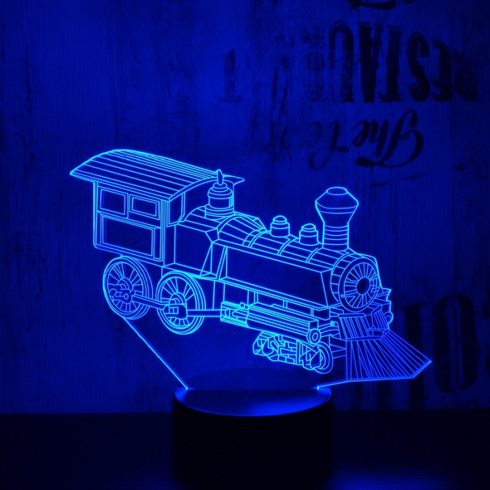 Vonat 2 7 színű 3D led lámpa