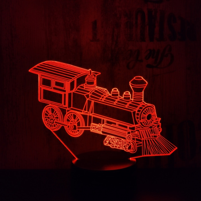 Vonat 2 7 színű 3D led lámpa