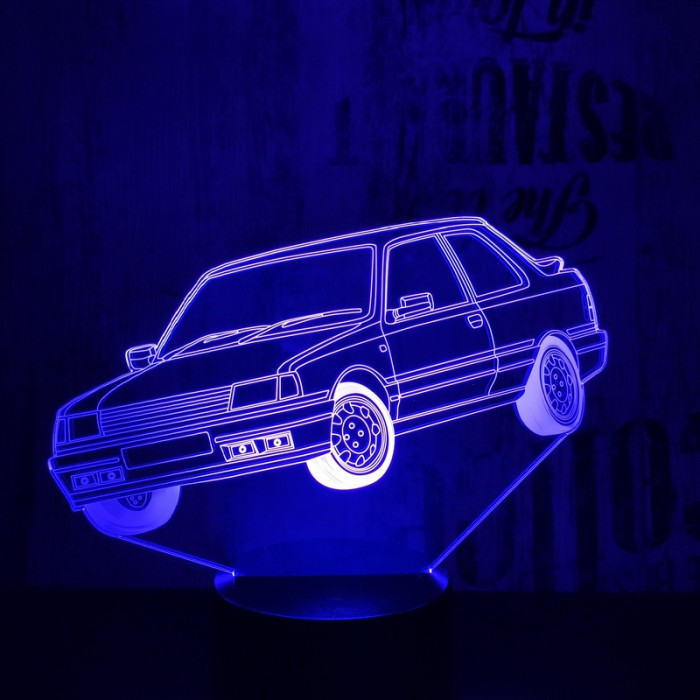 Autó  7 színű 3D led lámpa