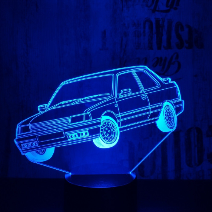 Autó  7 színű 3D led lámpa