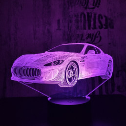 Autó 3  7 színű 3D led lámpa