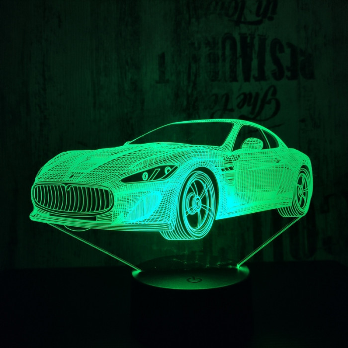 Autó 3  7 színű 3D led lámpa