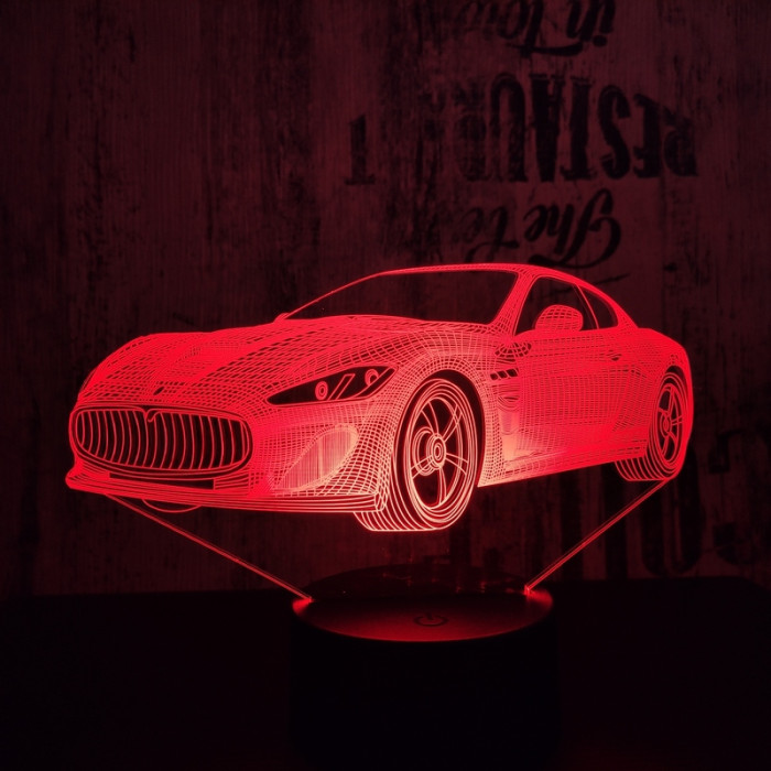 Autó 3  7 színű 3D led lámpa