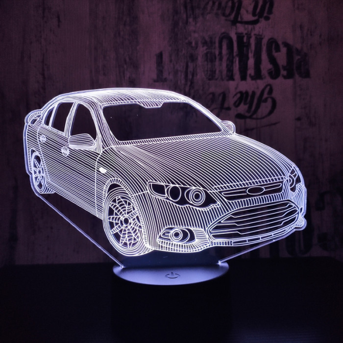 Autó 2 7 színű 3D led lámpa