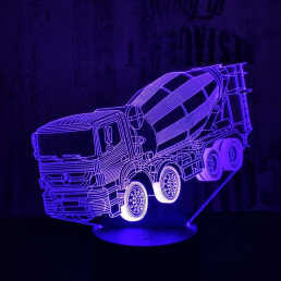 Betonkeverő 7 színű 3D led lámpa