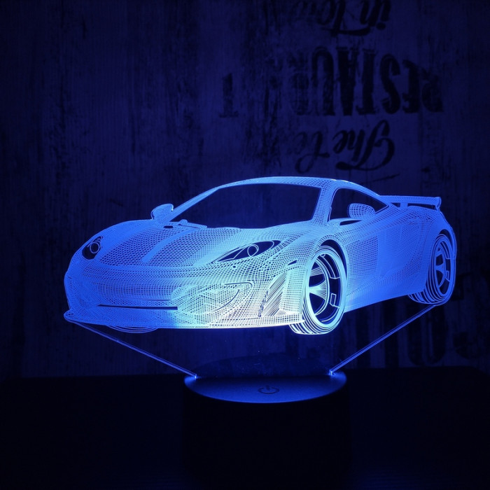 Sport autó  7 színű 3D led lámpa